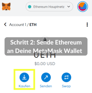 Ethereum an MetaMask Wallet senden