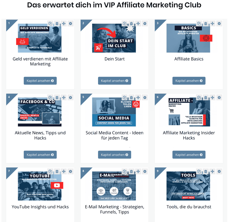 vip affiliate marketing club social media inhalte